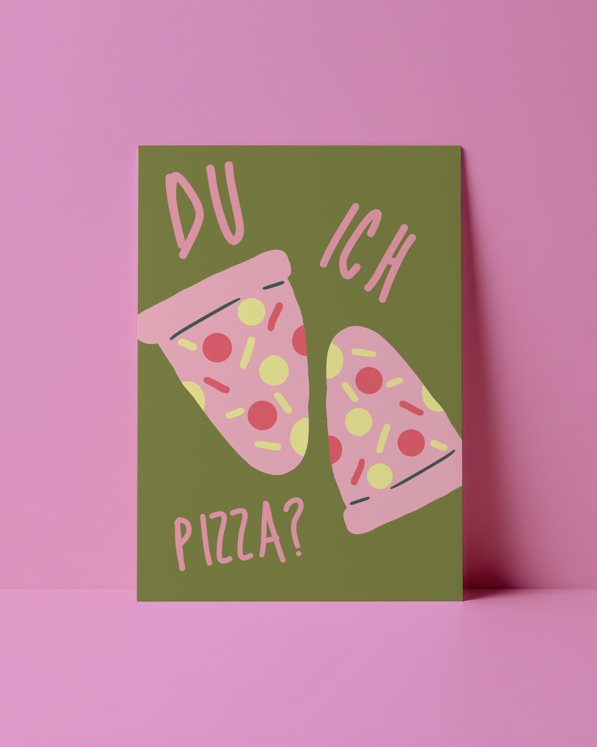 POSTKARTE - DU ICH PIZZA