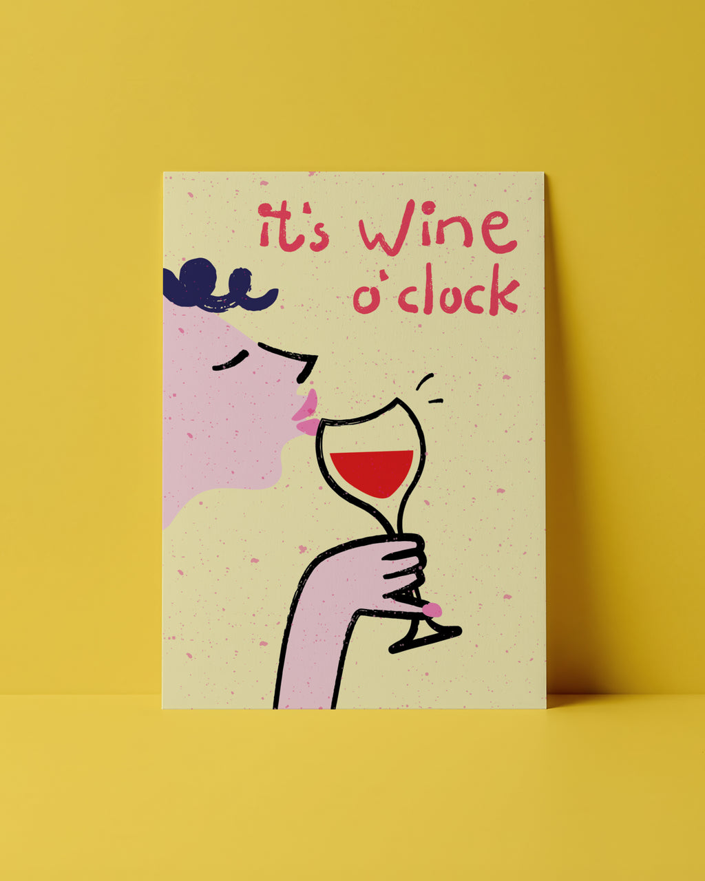 POSTKARTE - IT`S WINE O CLOCK