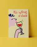 POSTKARTE - IT`S WINE O CLOCK