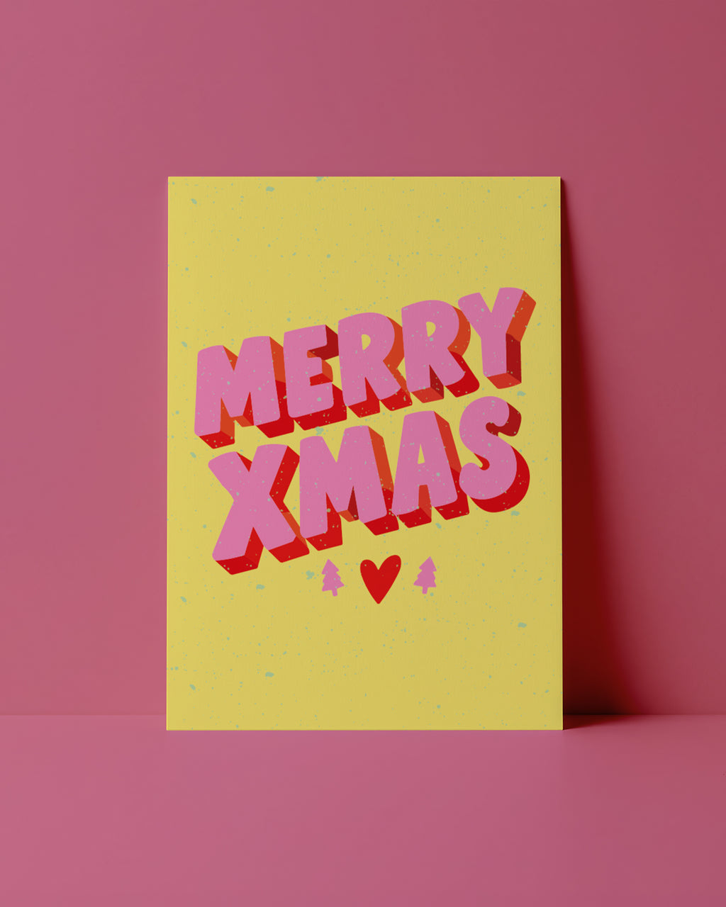 POSTKARTE- MERRY XMAS GELB