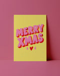 POSTKARTE- MERRY XMAS GELB