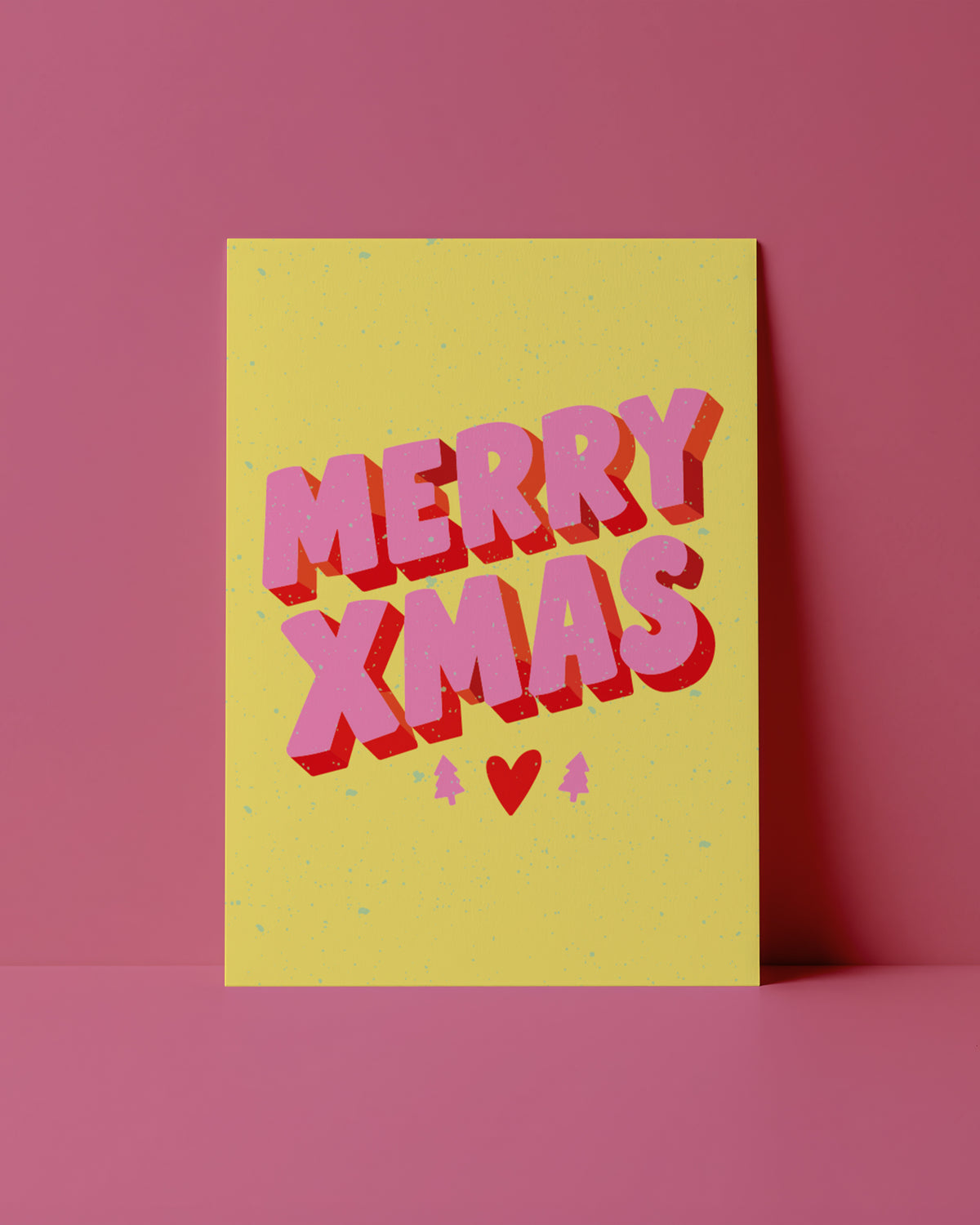 POSTKARTE- MERRY XMAS GELB
