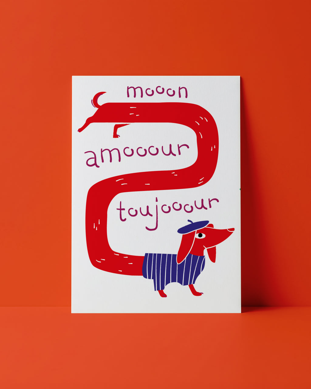 POSTKARTE - MOON AMOOOUR TOUJOOOUR