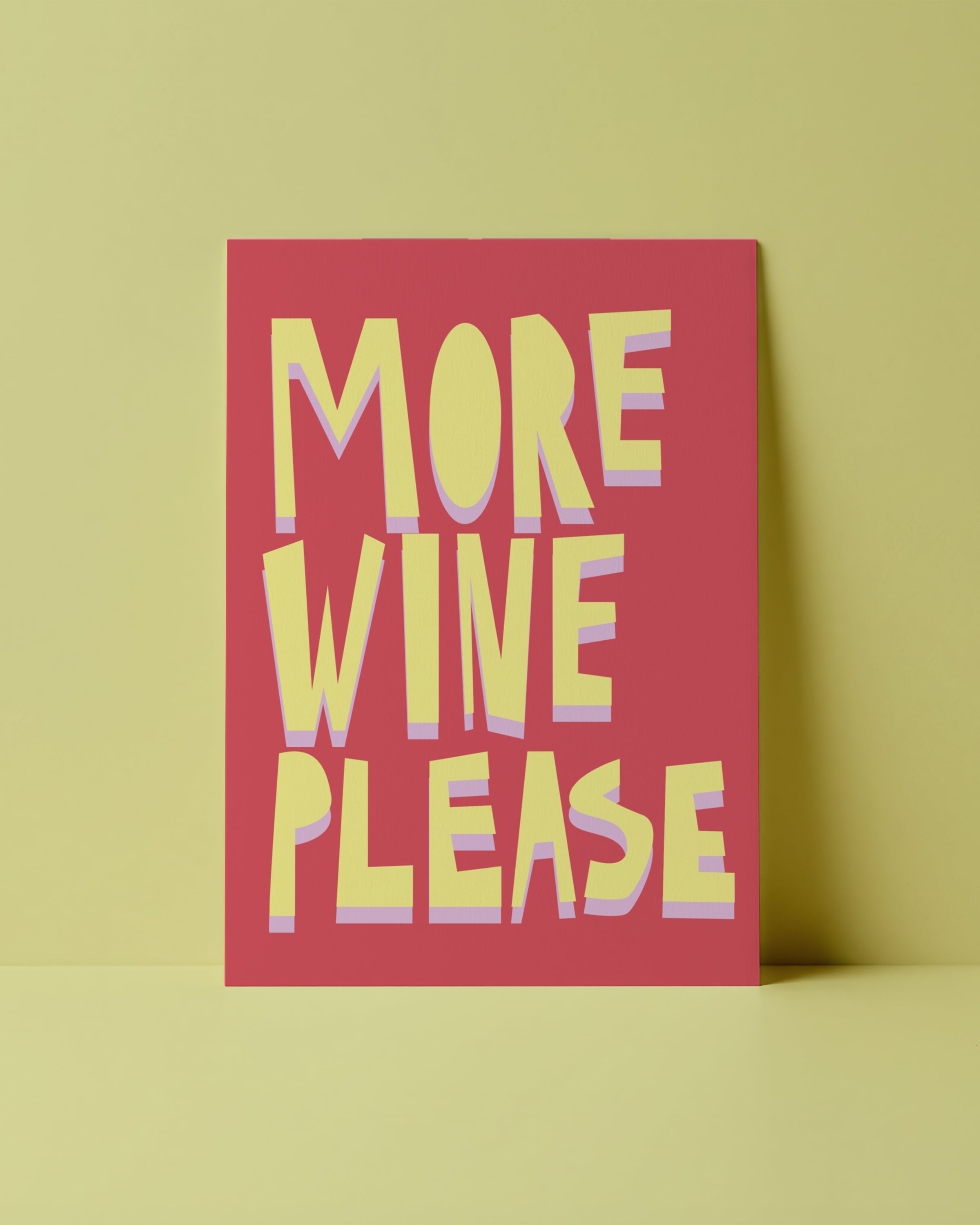 POSTKARTE - MORE WINE PLEASE