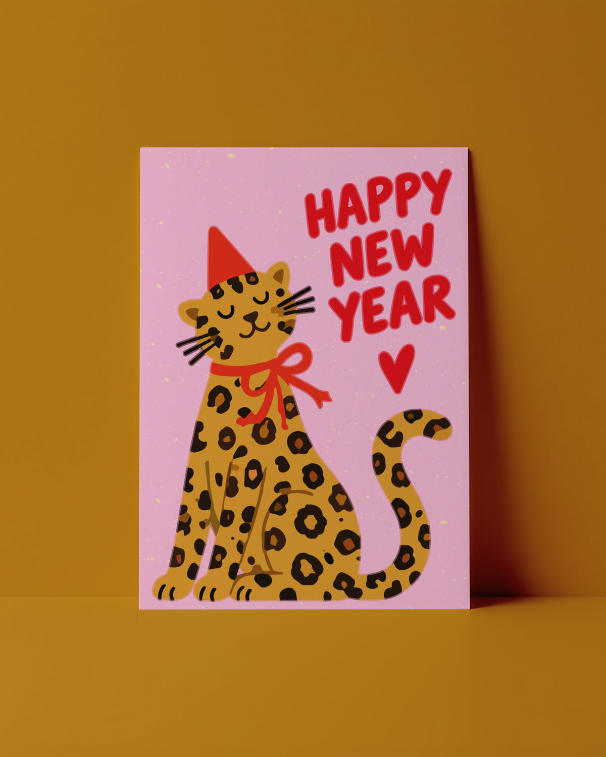POSTKARTE - NEW YEARS LEOPARD