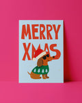 POSTKARTE- XMAS DACKEL
